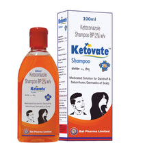 Ketovate shampoo bottle and packaging on a white background.