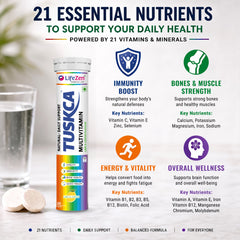 Tuskca Multivitamin with 20+ Vitamins & Minerals - Daily Energy & Immunity Support for Men & Women