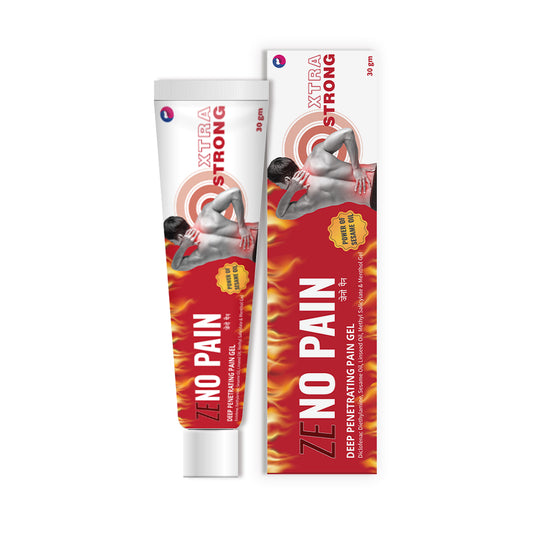 Zeno Pain deep penetrating pain gel with packaging on a white background.