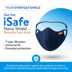 Isafe Face Mask - 100% Cotton 7 Layers Breathable, Anti-dust, Anti-pollution & Reusable