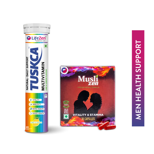 Stamina & Vitality Support For Men - Tuskca Multivitamin + Muslizen