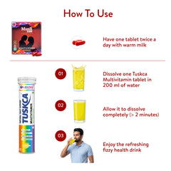 Stamina & Vitality Support For Men - Tuskca Multivitamin + Muslizen