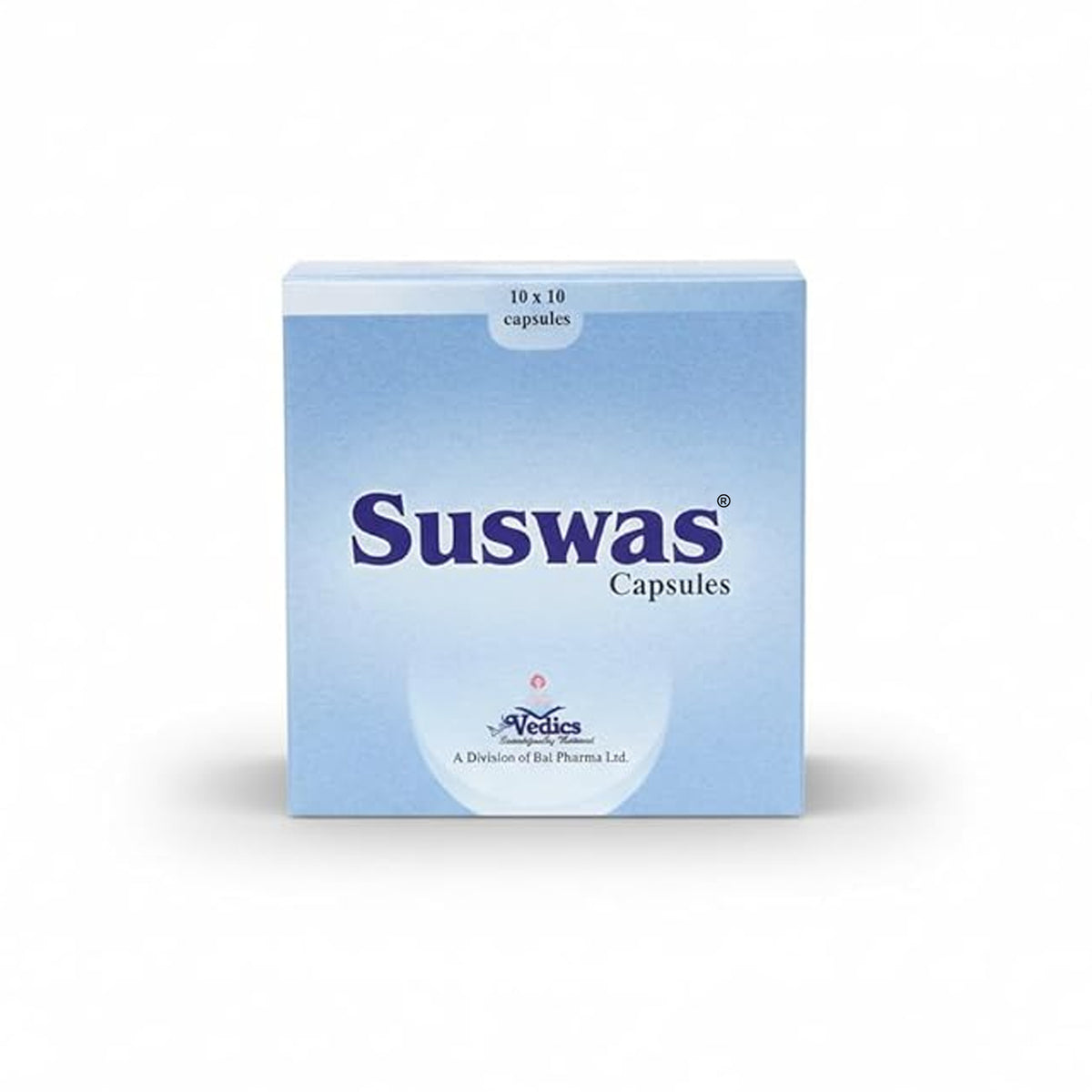 Box of Suswas Capsules on a white background.