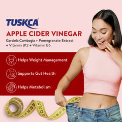 Tuskca Apple Cider Vinegar with Garcinia cambogia and Pomegranate - Supports Weight Management and Boost Metabolism