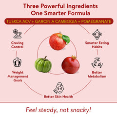Tuskca Apple Cider Vinegar with Garcinia cambogia and Pomegranate - Supports Weight Management and Boost Metabolism