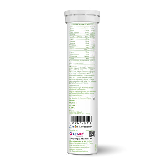 Tuskca Biotin with Zinc, Selenium and Amino Acids - Enhances Hair, Skin and Nail Health