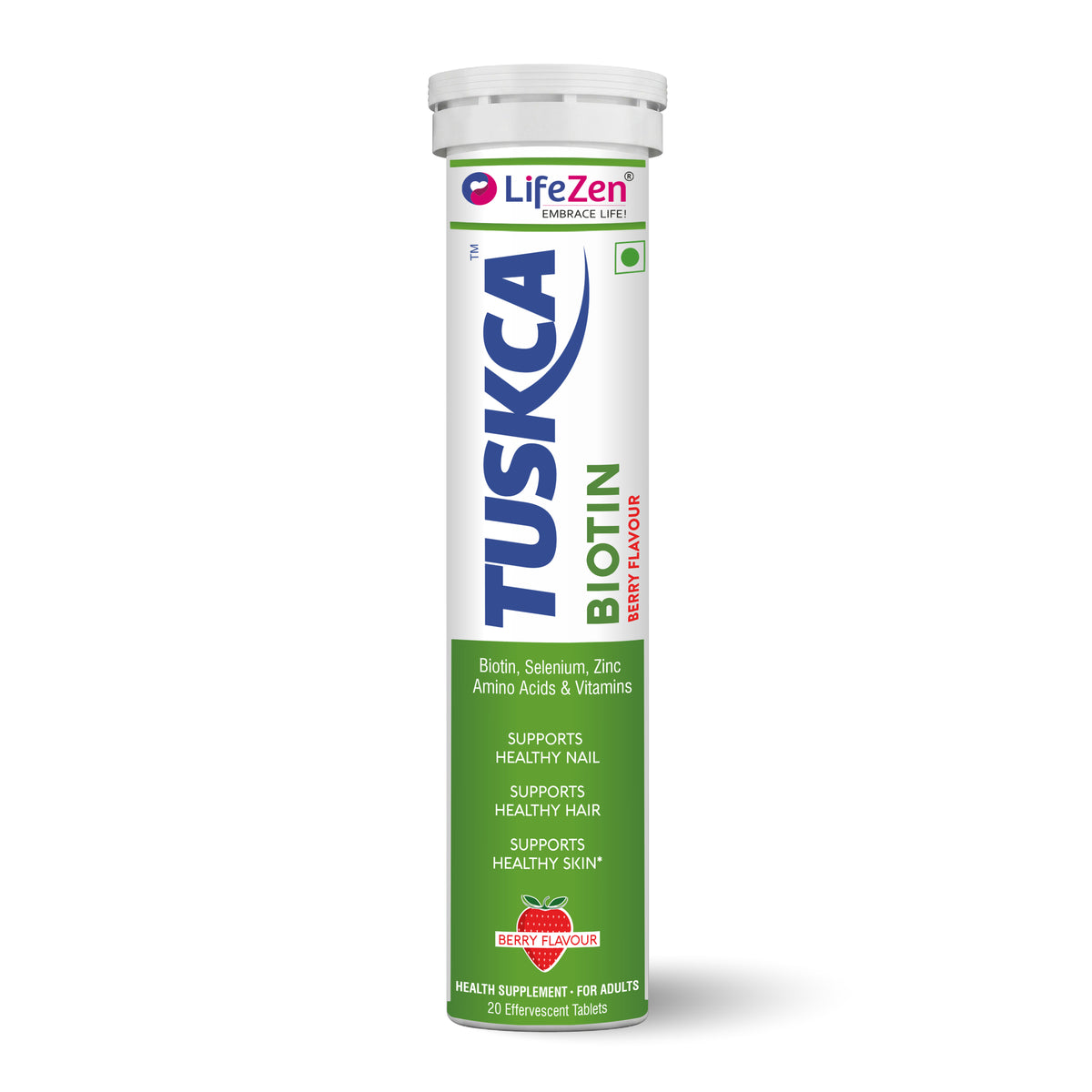 Tuskca Biotin with Zinc, Selenium and Amino Acids - Enhances Hair, Skin and Nail Health