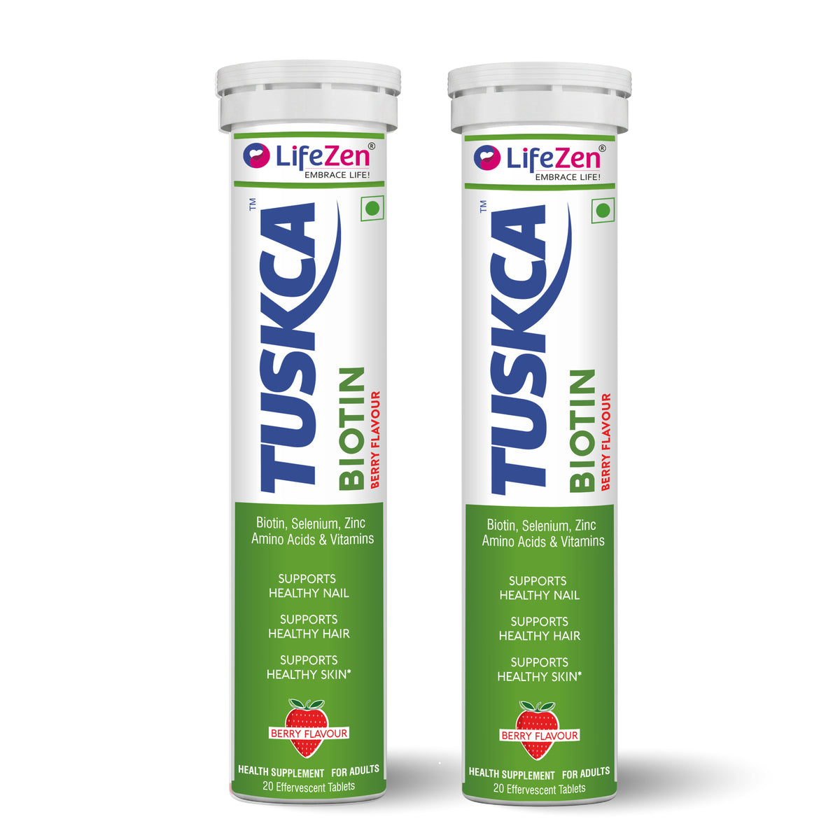 Tuskca Biotin with Zinc, Selenium and Amino Acids - Enhances Hair, Skin and Nail Health