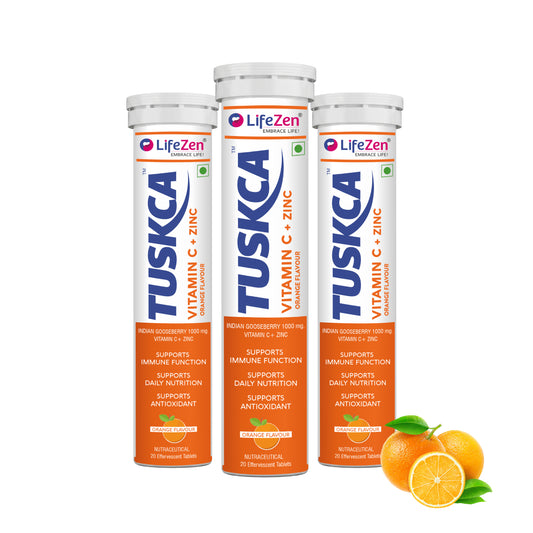 Tuskca Vitamin C (1000 mg) with Zinc - Amla Antioxidant, Immunity Boost and Collagen Support