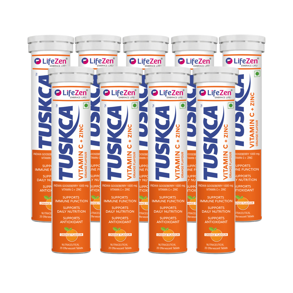 Tuskca Vitamin C (1000 mg) with Zinc - Amla Antioxidant, Immunity Boost and Collagen Support