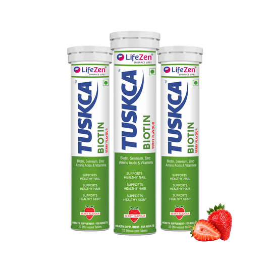 Tuskca Biotin with Zinc, Selenium and Amino Acids - Enhances Hair, Skin and Nail Health