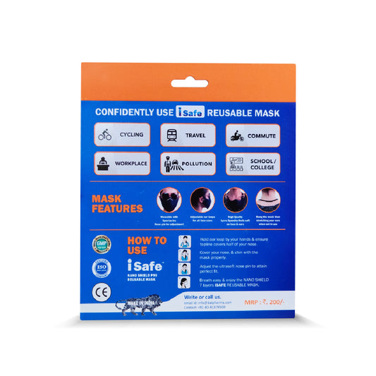 Isafe Face Mask - 100% Cotton 7 Layers Breathable, Anti-dust, Anti-pollution & Reusable